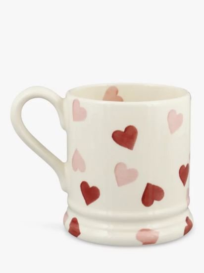 Pink Hearts Mug, Pink, 300ml