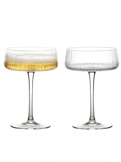 Glass Champagne Saucer, Set of 2, 250ml