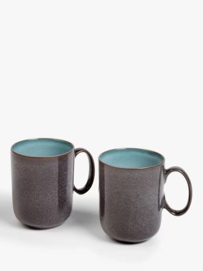 Reactive Glaze Stoneware Mugs, 320ml, Set of 2