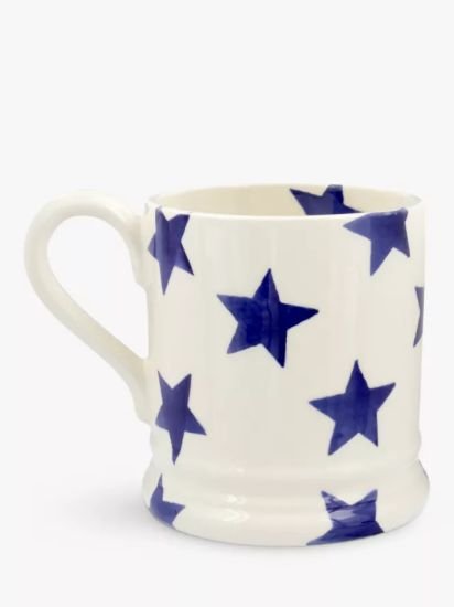 Blue Star Half Pint Mug, 300ml, Cream/Blue
