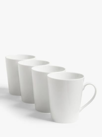 Eat Porcelain Mugs, Set of 4, 360ml, White