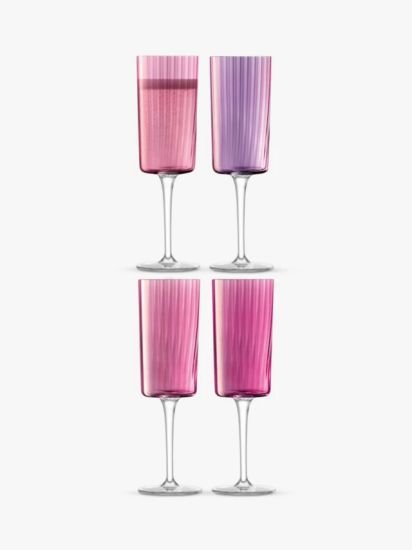 GChampagne Glass Flute, Set of 4, 210ml