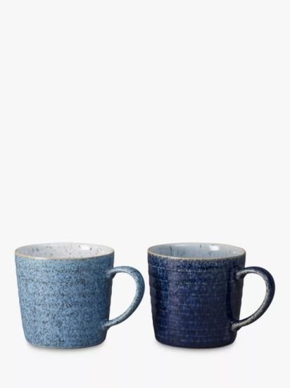 Studio Blue Ridged Mugs, 400ml, Set of 2
