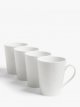 Eat Porcelain Mugs, Set of 4, 360ml, White